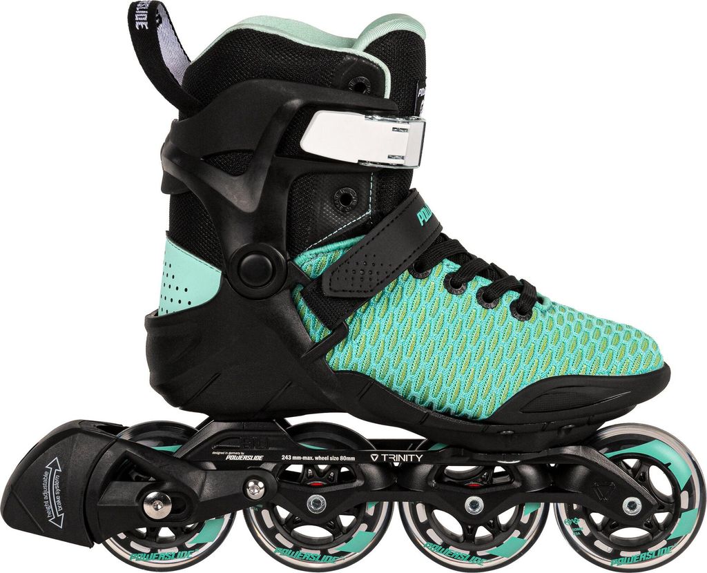 Powerslide Inline Skates Phuzion Xenon Arctic 80, in Schwarz/Grün für Damen, 80mm/83A Rollen, ABEC 7 Pro Kugellager, art. nr.: 940678