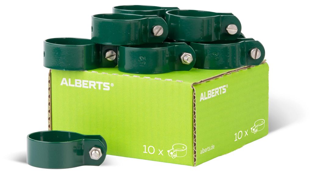 Alberts Schelle für Streben | verzinkt, grün Produktbild 