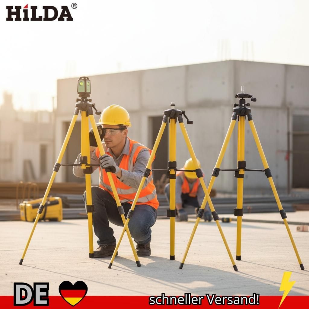 HILDA Laser-Nivellierstativ 1 2 M 5 8 Zoll Höhenverstellbar Dickes