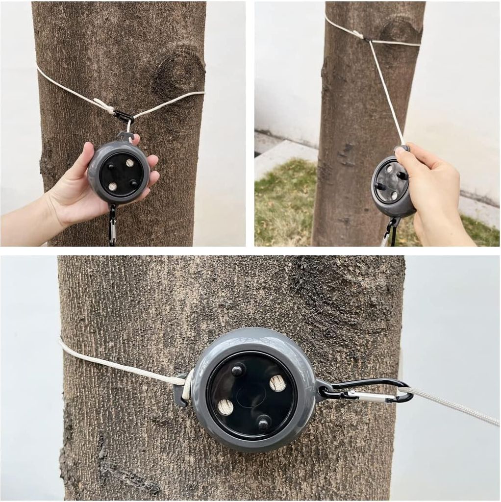 Erweiterbare 10 m Rückziehbare Wäscheleine Tragbarer Reise-Trockner für den Außenbereich Camping mit 10 festen Schnallen und 20 Wäscheklammern...