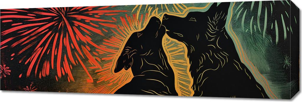 Bild 90x30cm Hundeumarmung