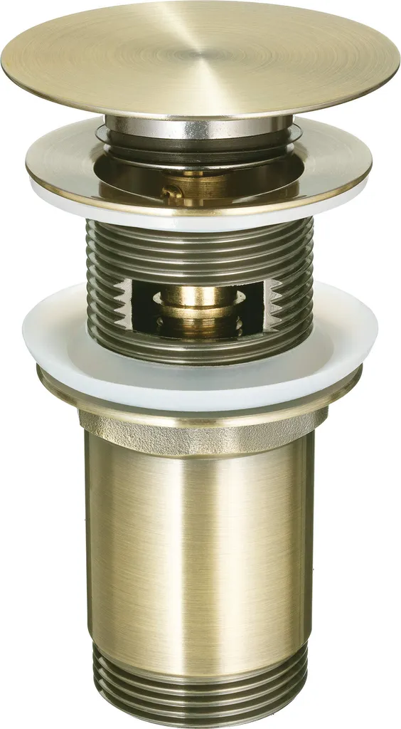 Bouchon lavabo universel or anti-calcaire avec douille de fixation 40mm