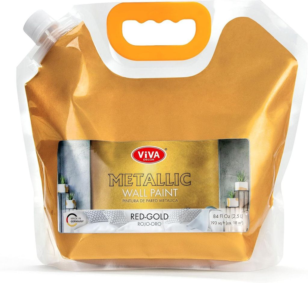 Viva Decor Metallic Wandfarbe Rot-Gold 2,5 l im Beutel, Produktbild 