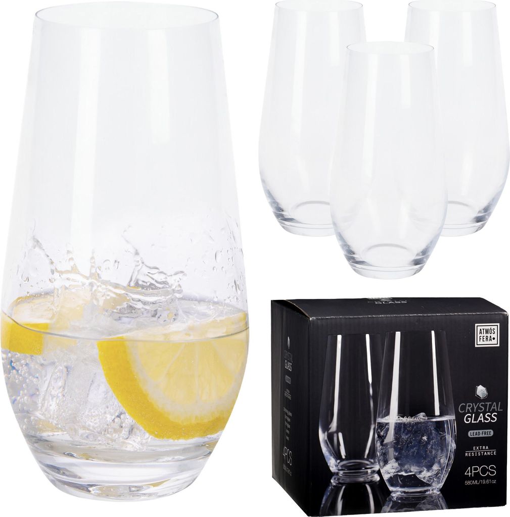 4x Kristallgläser Für Whisky Getränke Gläser Geschenk 580 ml Set Glasset
