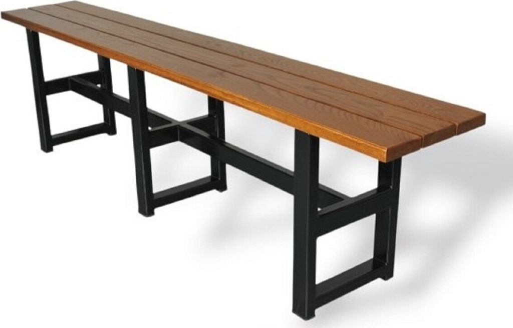 Casa Padrino Biergarten Industrie Stil Sitzbank Dunkelbraun / Schwarz 180 x 35 x H. 45 cm - Massivholz Bank - Biergarten Terrassen Gastronomie Möbel