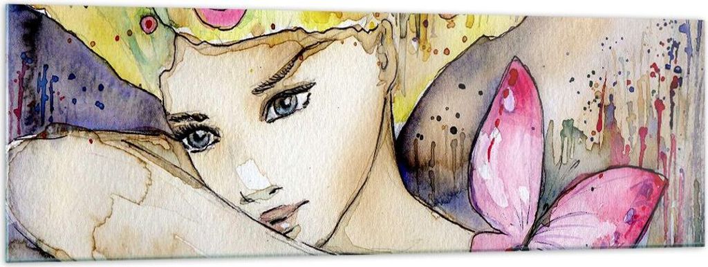 Bilder auf glas - Frau modern - 160x50cm - Glasbilder - Wandbilder - Bilder - Kunstdruck - zum Aufhängen bereit - Wanddekoration aus Glas - Glas B...