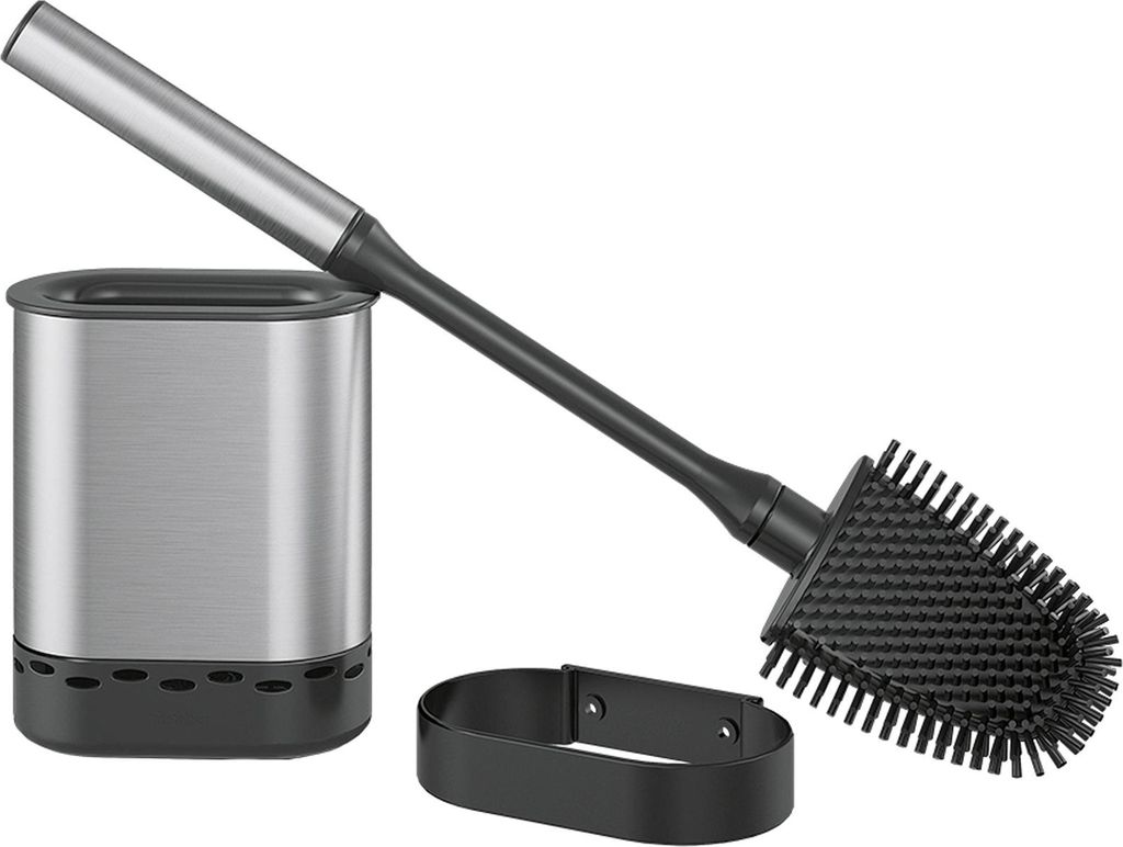 METALTEX 185519000 Cleany WC-Bürste flach, schwarz/silber Produktbild 