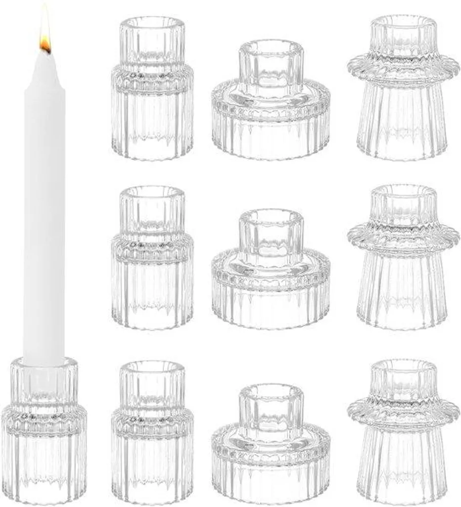 Bougeoirs ronds en verre stables par 9 pour sécuriser vos tables de fête