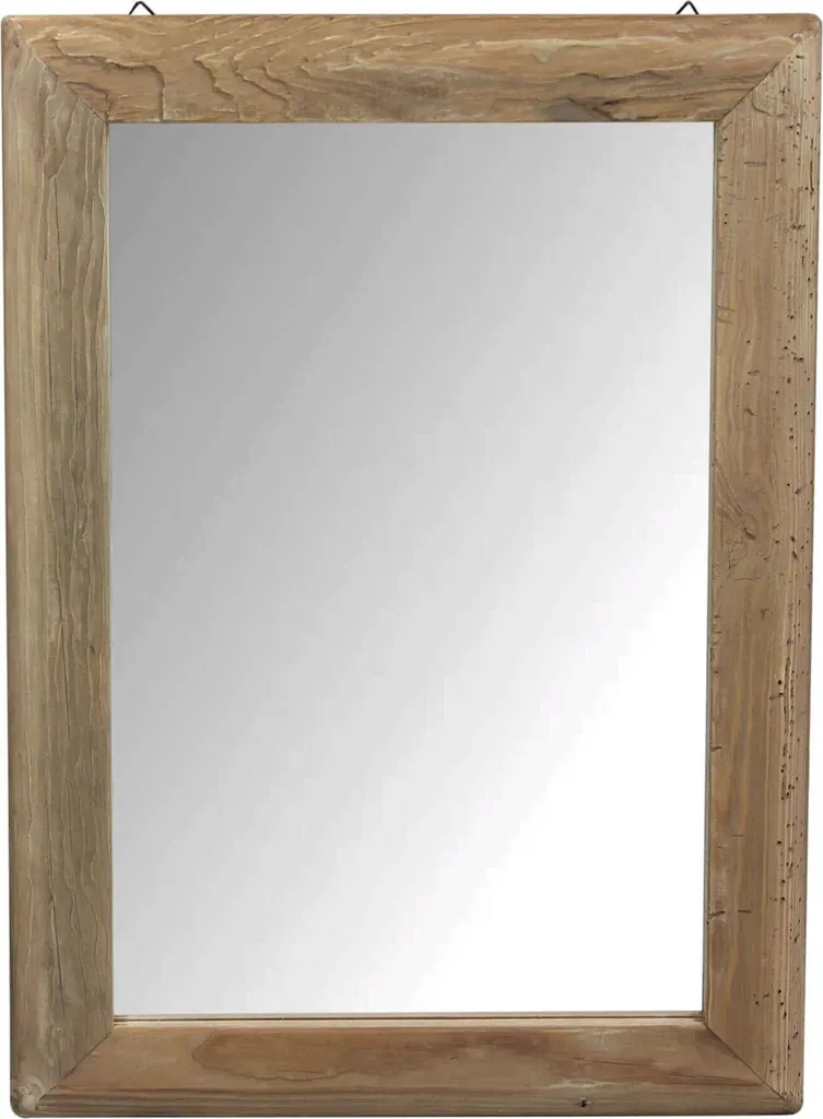 MilaniHome.it - specchio di design moderno in legno di pino riciclato massiccio stile moderno vintagedi coloreMarrone