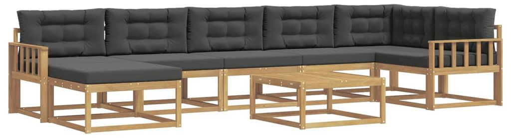 vidaXL Outdoor-Sofagarnitur 8 pcs Weiß und Anthrazit