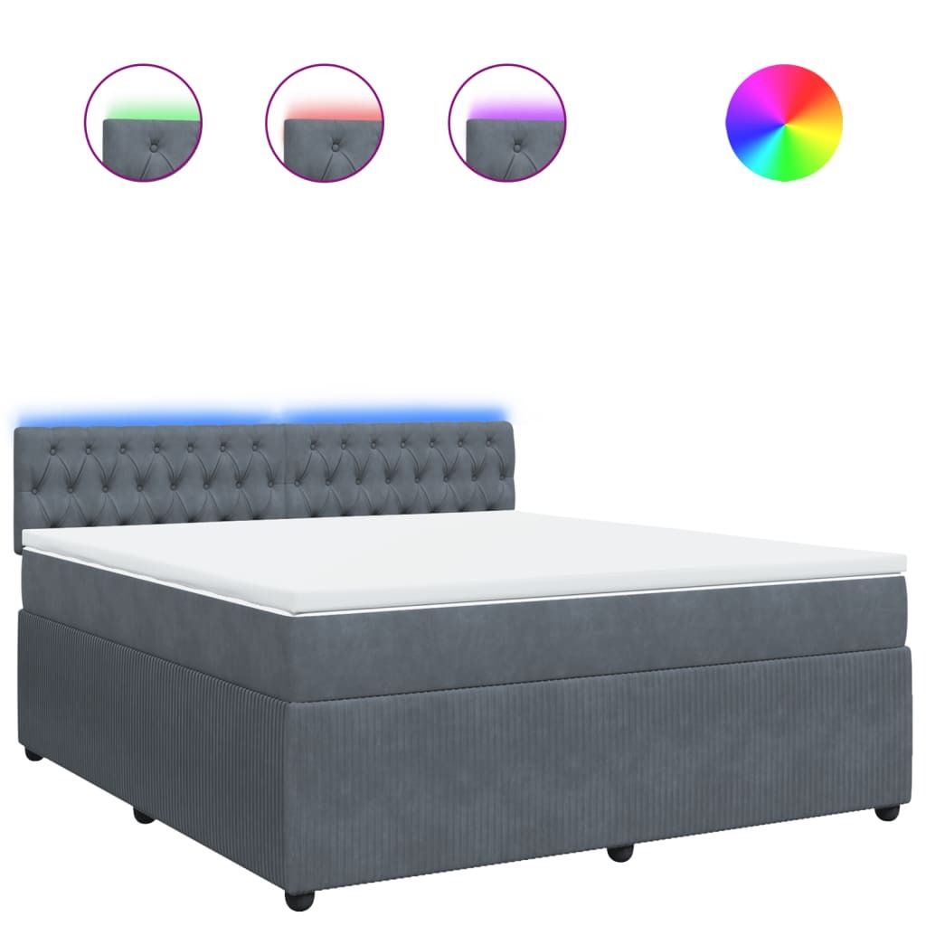 "2026 MODERNE"Boxspringbett Modernes/Doppelbett - Polsterbett Erwachsene/r /Kind - mit Matratze Dunkelgrau 180x200cm Samt - Klassische Betten NeuM...