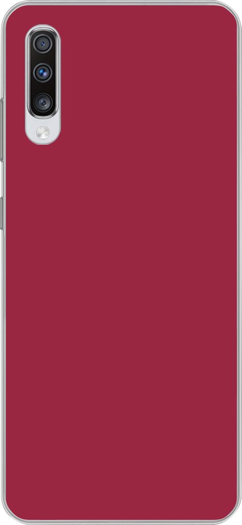 MuchoWow Handyhülle Schutzhülle Hülle für Telefoonhoesje Samsung Galaxy A70 Rot - Einfarbig Silikon Softcase Handy Hülle - Schutzhaube