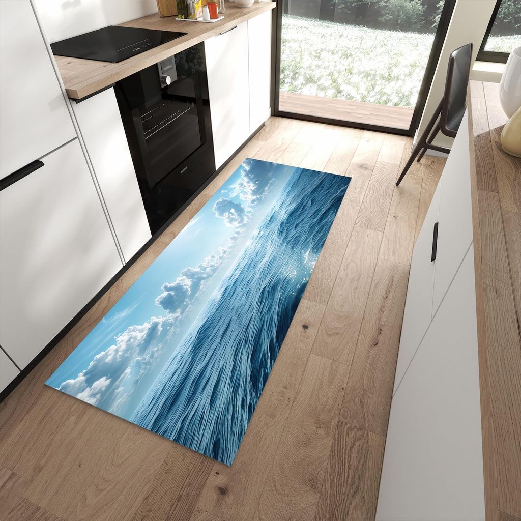 Küchenteppich 80x200cm rutschfest & abwischbar PVC Läufer - Meerblick