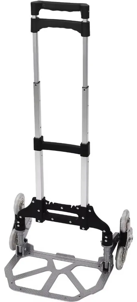 Chariot à main pliable noir avec 6 roues pivotantes multidirectionnelles - 2