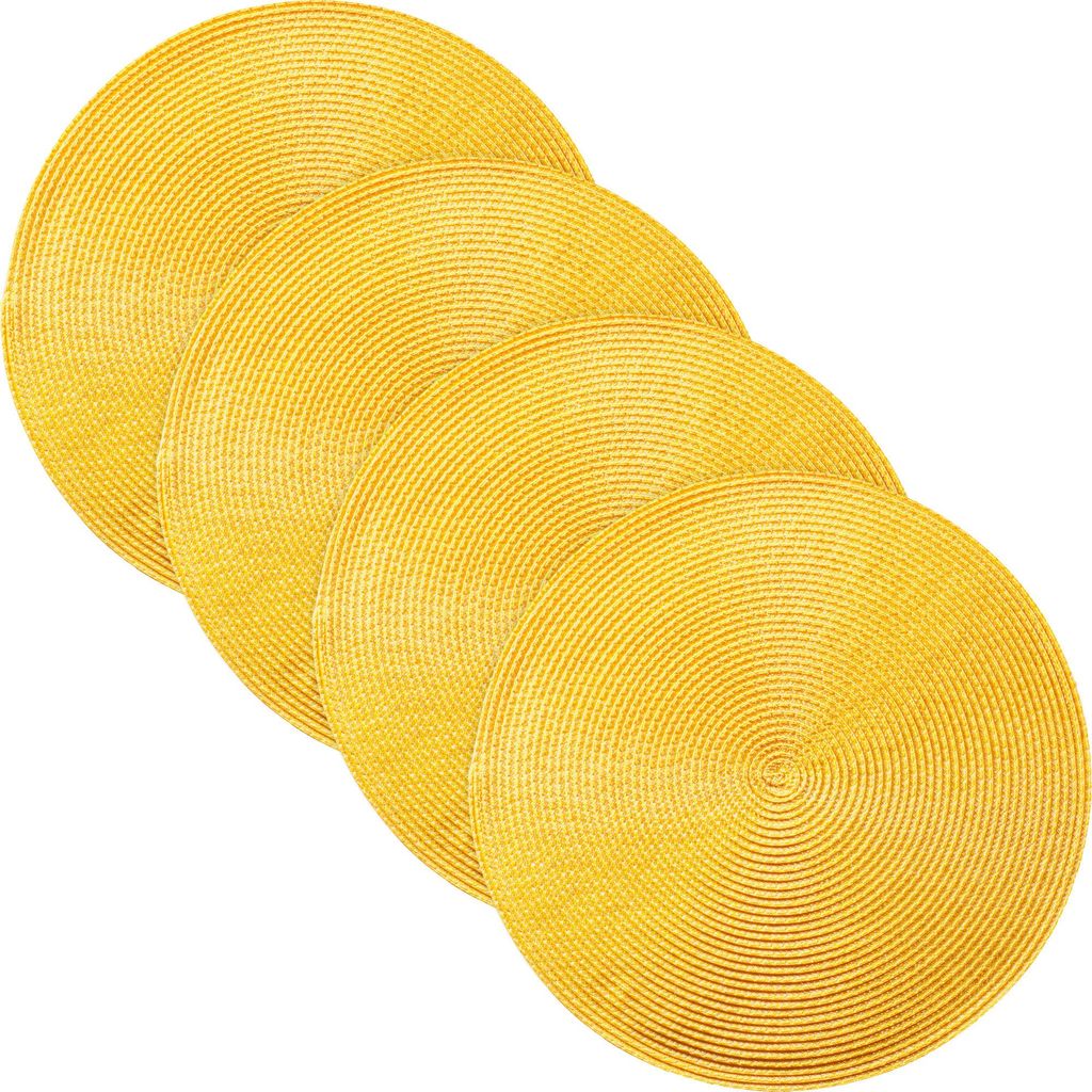 Erwin Müller Tischset Amadora" 4er-Pack gelb rund: 35 cm Ø"