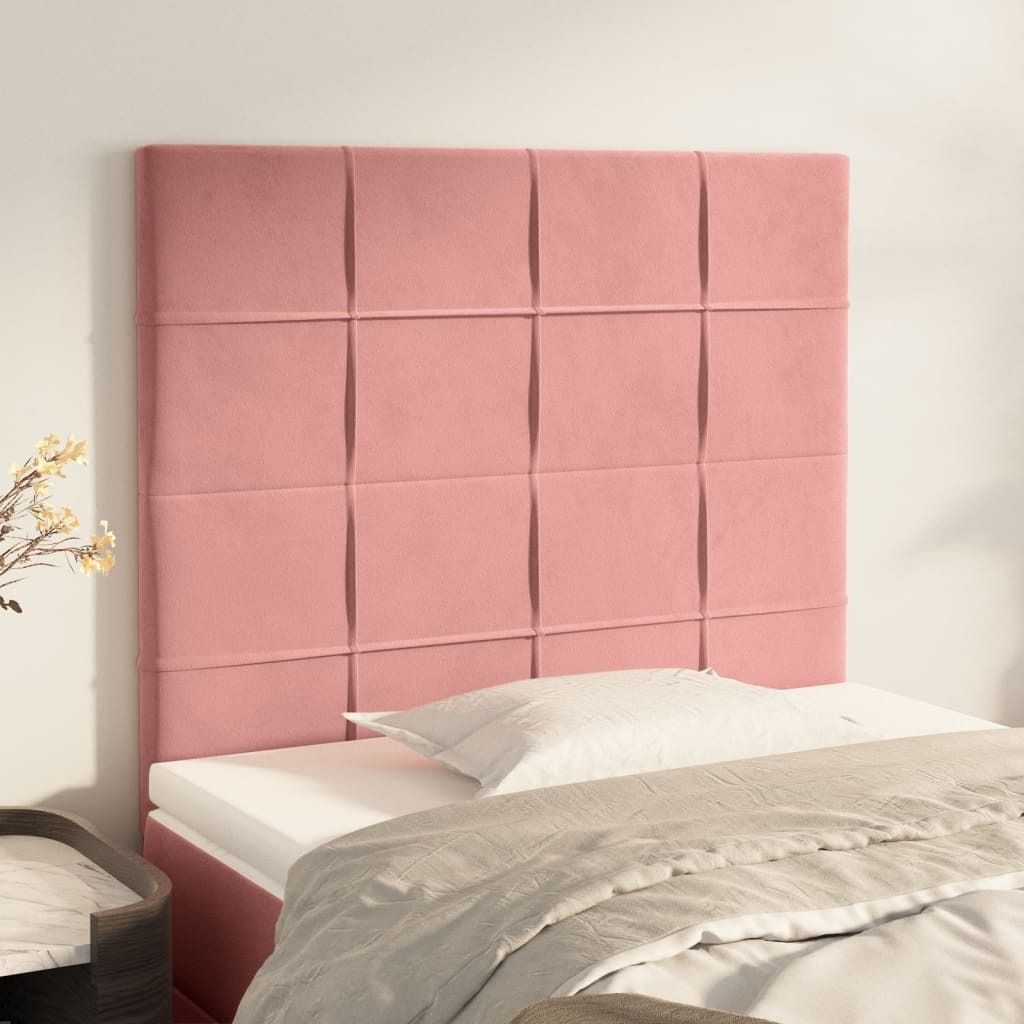 Ankonbej Kopfteile 2 Stk. Rosa 100x5x78/88 cm Samt