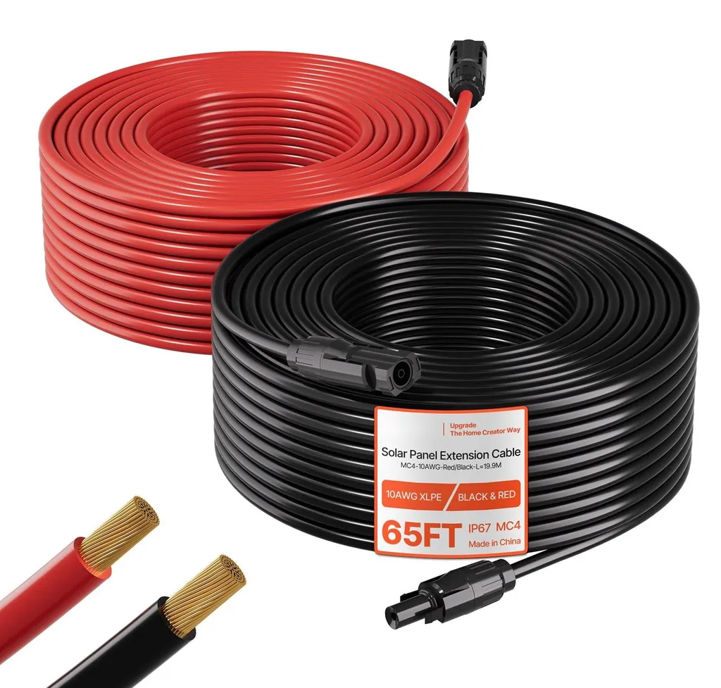 Kit Extension de Câbles Solaires MC4 10 AWG 6mm2 IP67 pour Panneaux 20m