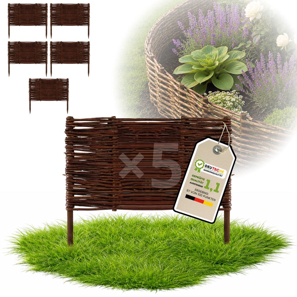 Floranica 5 kusů Vrbový plot 40 cm x 50 cm – Zahradní plot Obrázek produktu 