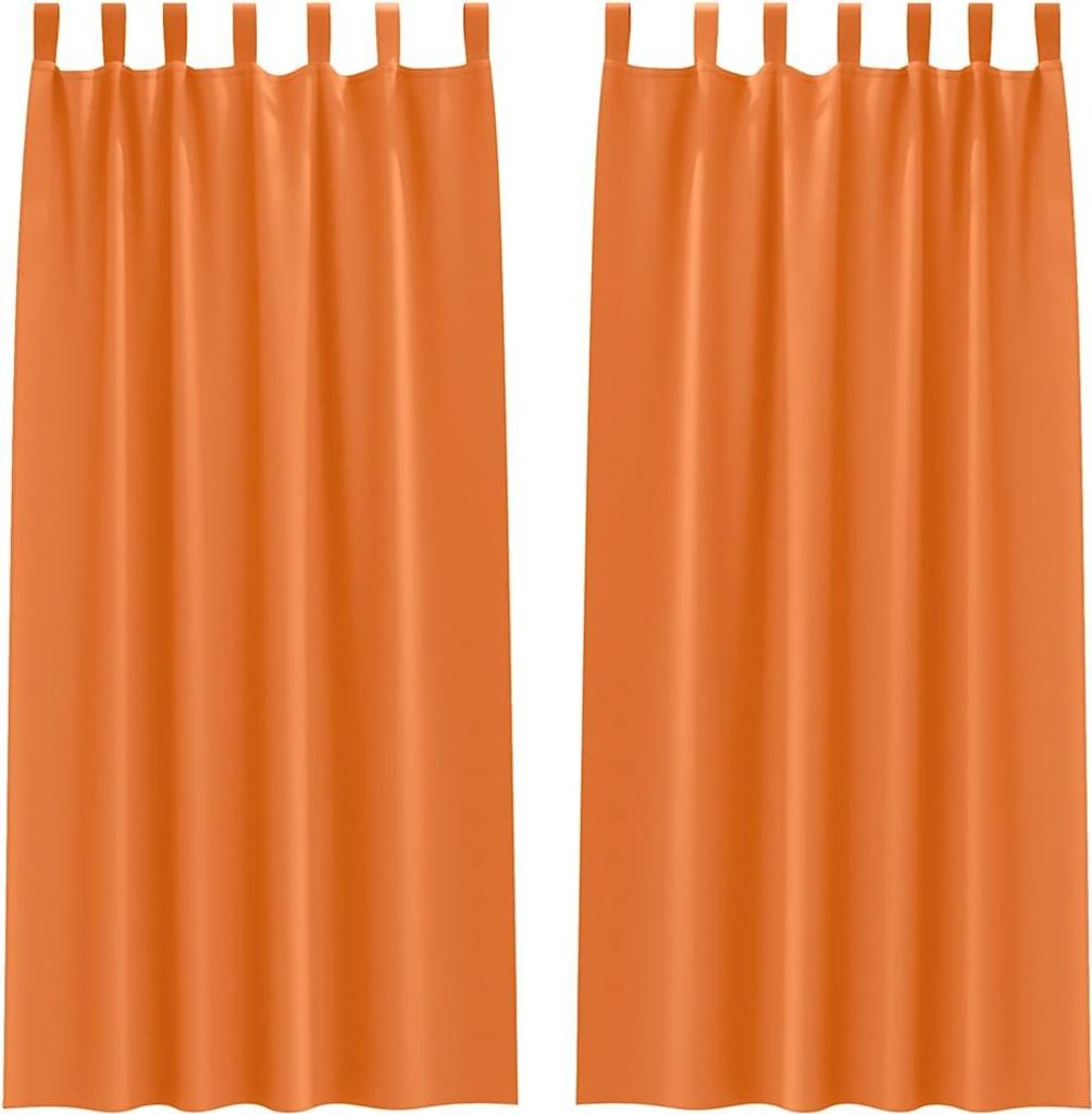 vidaXL Verdunkelungs-Vorhänge mit Ringen 2 pcs Helles Orange