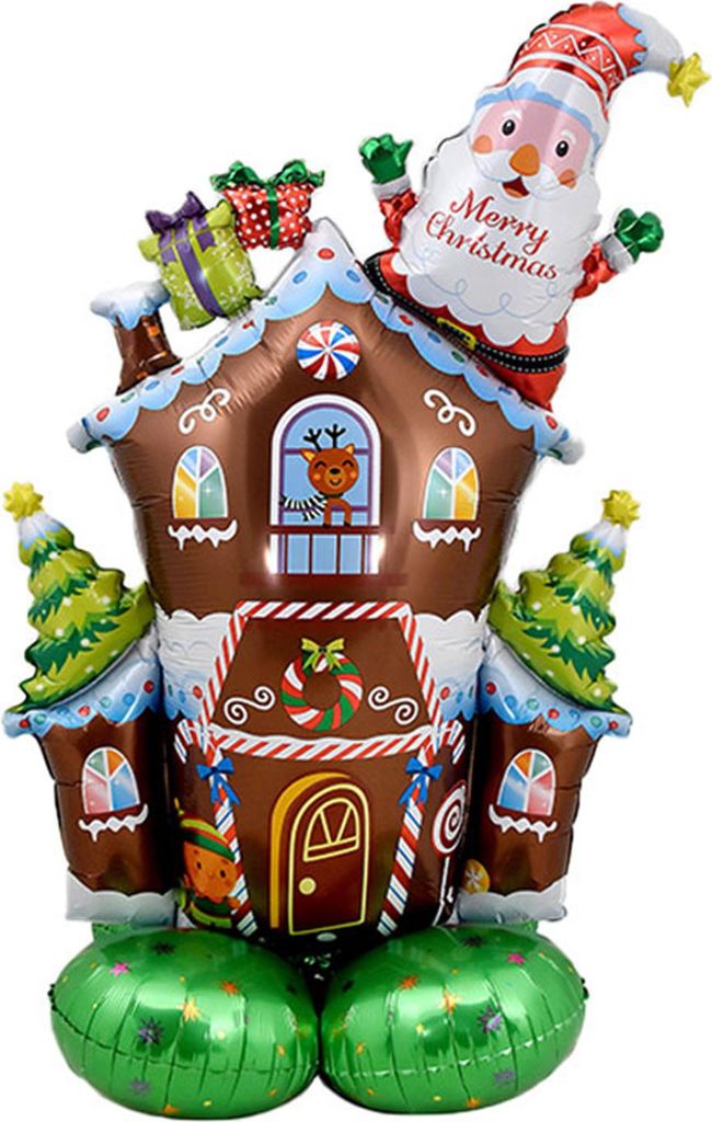 Aufblasbare Weihnachtsdekoration, stehender Weihnachtsmann, Schneemann, Aluminiumfolien-Ballon, Dekoration, wiederverwendbar, festliches Ornament f...
