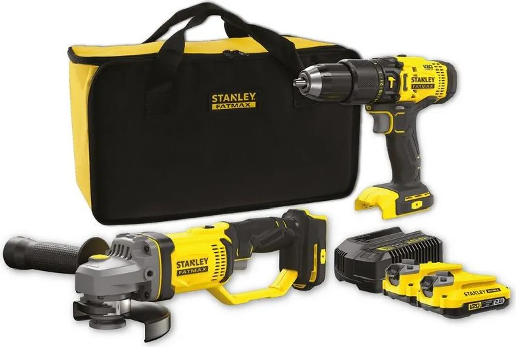 Combo kit outils 18V Stanley avec perforateur et mini-meuleuse
