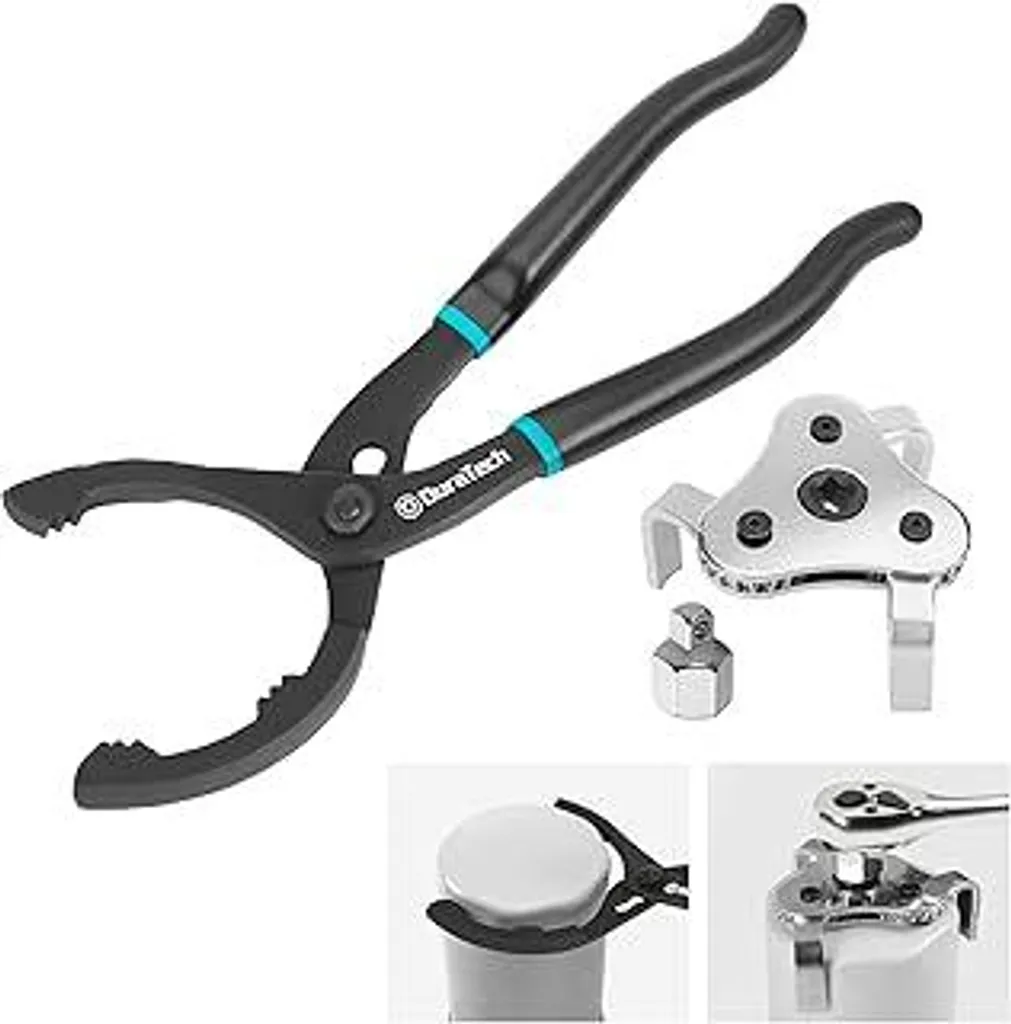 Pinza per filtro olio DURATECH Set ragno per filtro olio, 2 pezzi, chiave regolabile per filtro olio 30 cm, chiave per filtro olio a 3 bracci Attrezzo per cambio olio Attrezzo per smontaggio filtro olio auto Attrezzo per filtro olio Ø 63-103 mm - 1