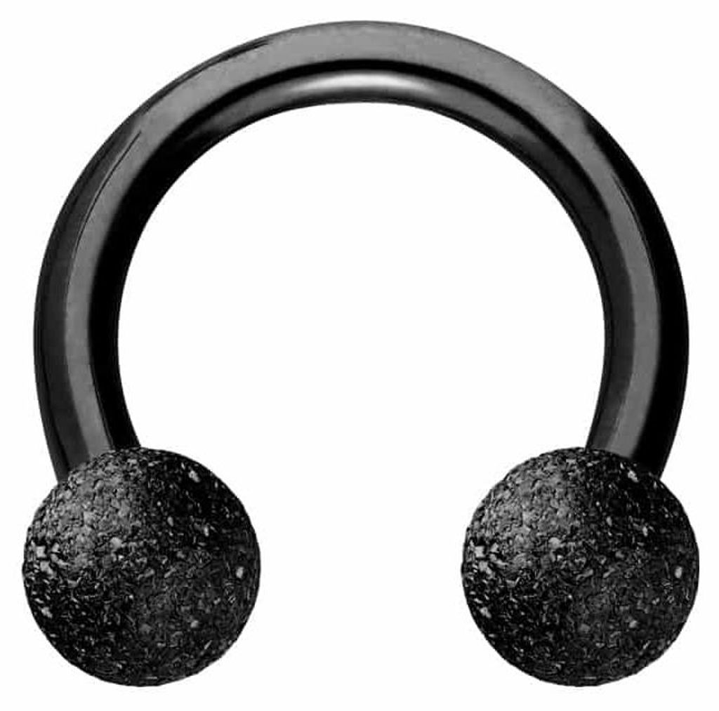 Ohrpiercing, Nasenpiercing, Septum Piercing Chirurgenstahl Hufeisenring DIAMANTOPTIK Schwarz Innendurchmesser: 8mm + Stabstärke: 1,6mm