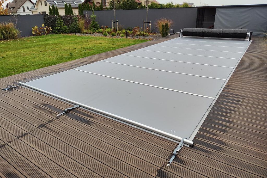 Liderpool Poolabdeckung begehbar Flat Section – Blau · 3,50 x 7,00 m