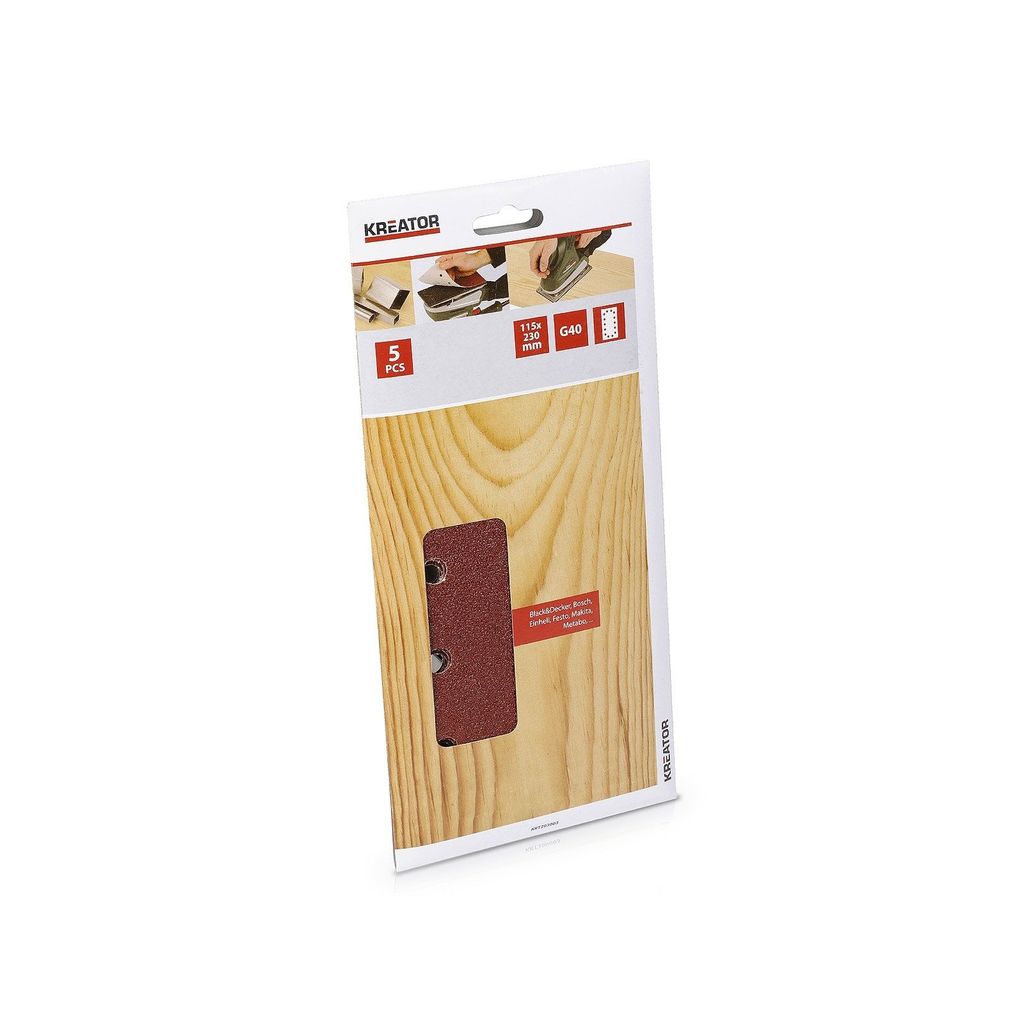 Kreator 115x240 Mm G40 Rechteckiges Schleifpapier 5 Produktbild 