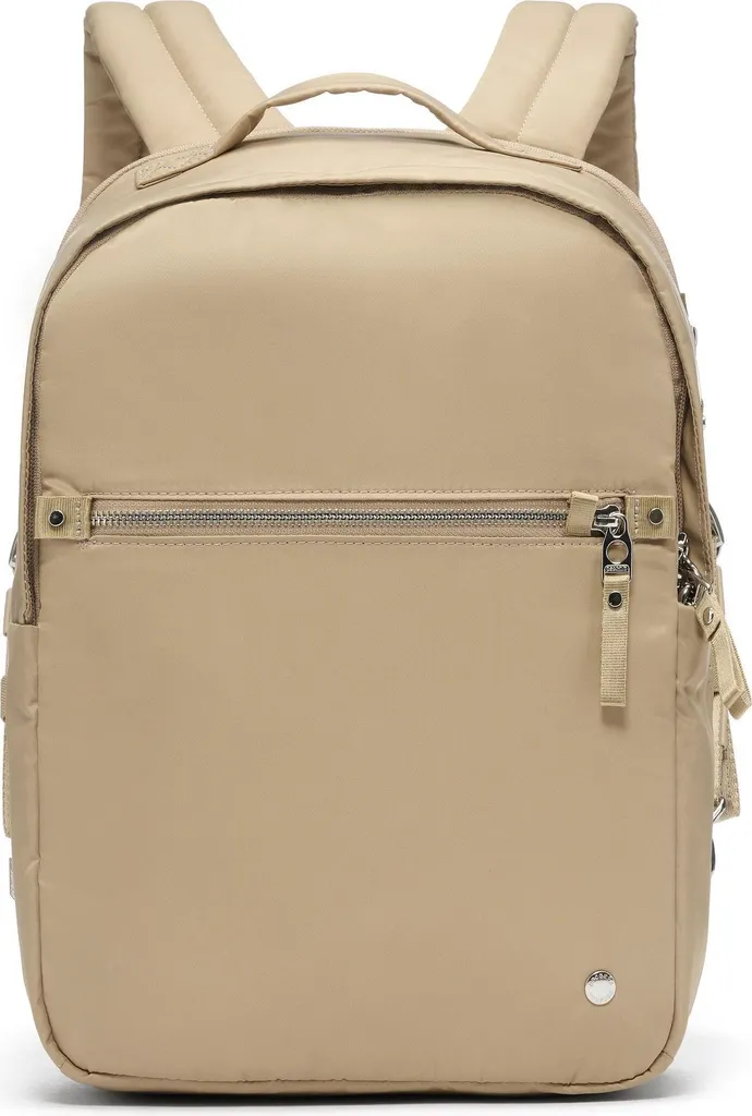 Pacsafe W Backpack 10L Taupe - Sac à dos PC Antivol avec RFID Intégré