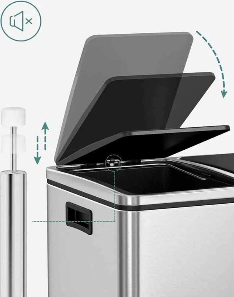 Système de tri sélectif 2 compartiments 48L pour cuisine moderne - 2