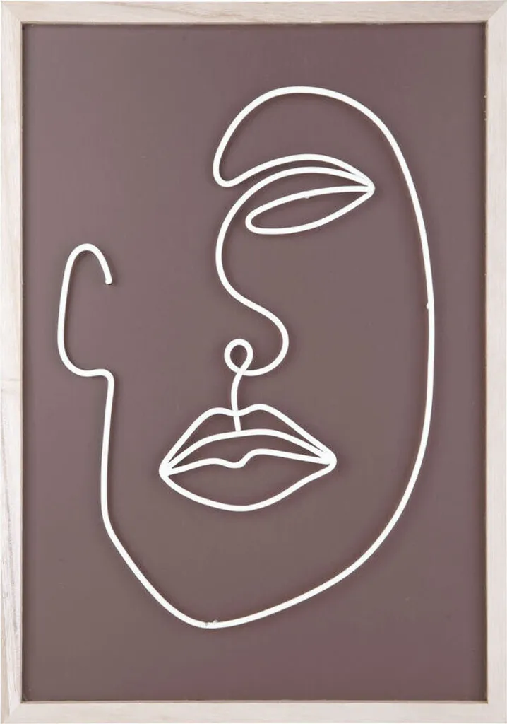 Scultura Volti in Metallo ART LINE Marrone - Arte da Parete 3D