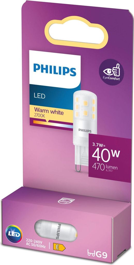 Product packaging for an LED light bulb.