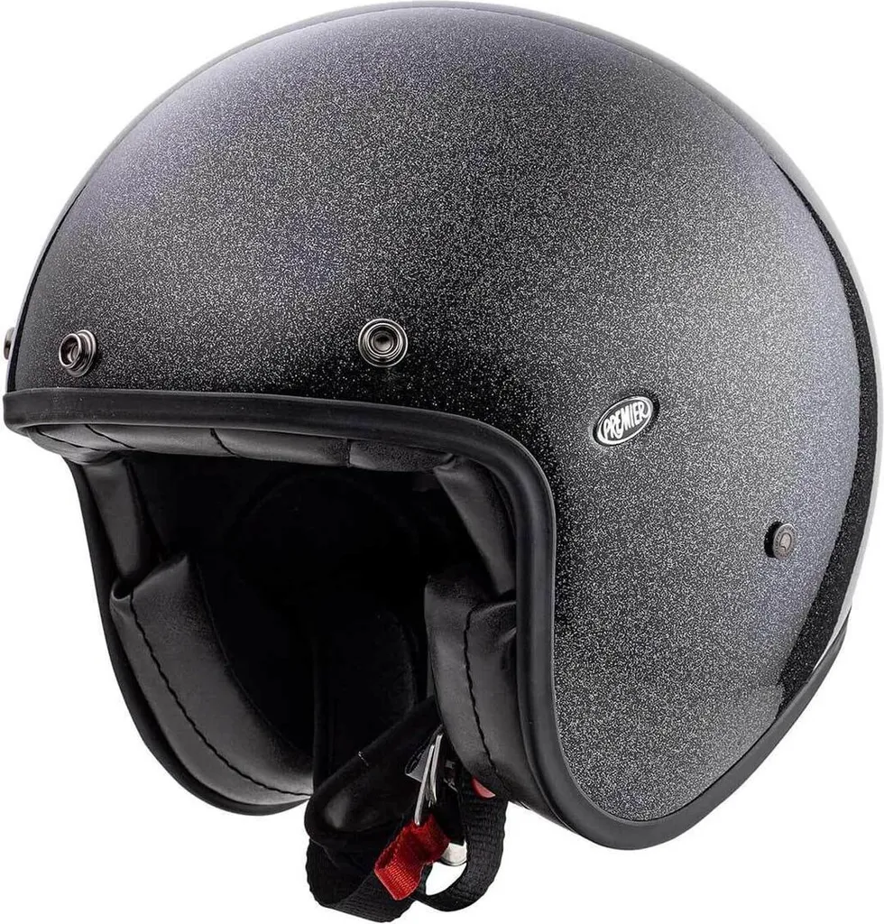 Casque jet compact Premier Le Petit Evo argent fini l'effet grosse tête