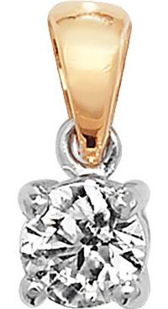 18 Karat (750) Gold Damen - Diamant Anhänger Brillant-Schliff 0.40 Karat GH - SI2 - 11mm*5mm; TRS1082418KY
