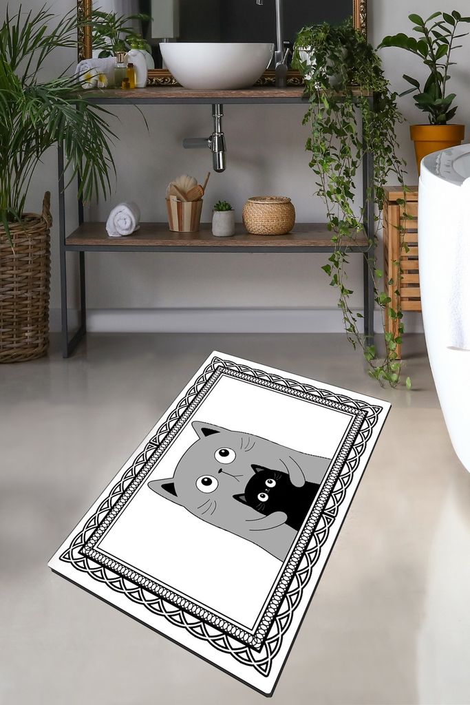 Mijolnir, Mom Cat, Badematte, Mehrfarbig, 100% POLYESTER, 70 x 120 cm