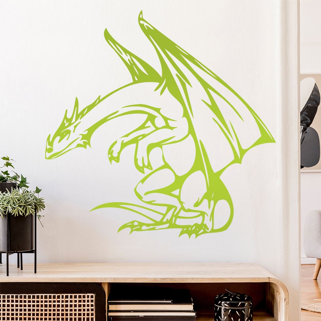 Flugdrache Wandtattoo in 6 Größen - Wandaufkleber Wall Sticker - Dekoration, Küche, Wohnzimmer, Schlafzimmer, Badezimmer