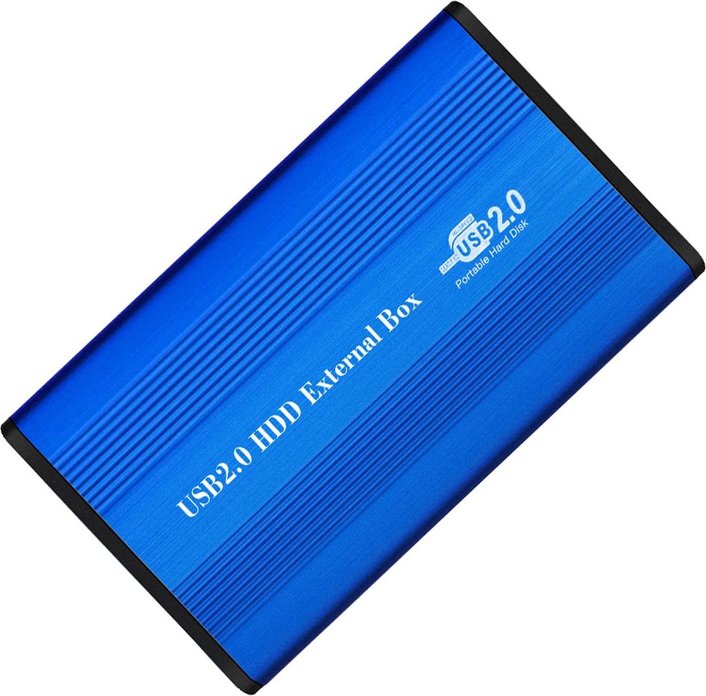 USB2.0 zu IDE Festplattengehäuse 2.5'' IDE HDD Gehäuse Tragbare Festplattenbox Aluminiumlegierung HDD Gehäuse Blau (ohne Festplatte)