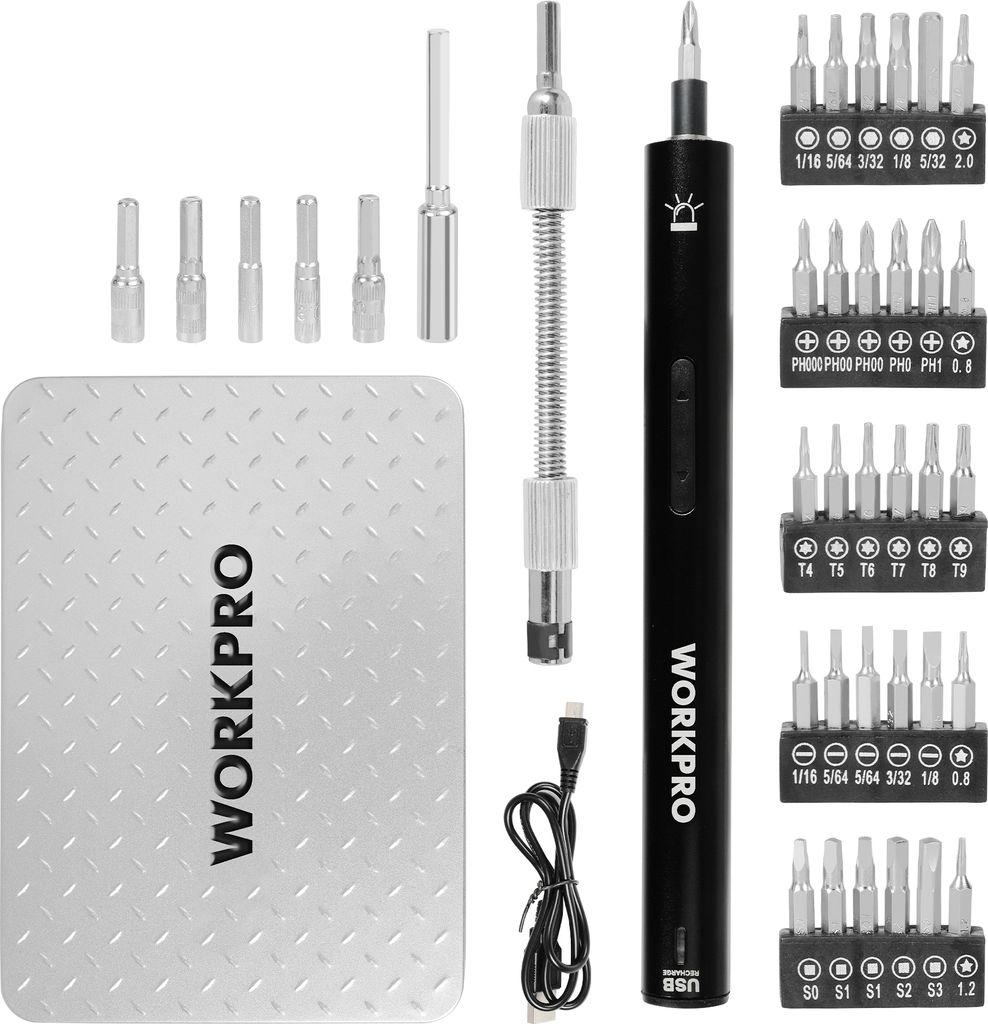 WORKPRO 39tlg. Präzisions-Elektroschraubendreher-Set, 3,6 Produktbild 