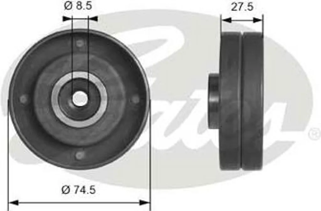 Rouleau de renvoi de courroie GATES T41174 pour entretien VW et Volvo 960