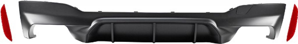 Heckdiffusor Sport Duplex Breit + Reflektoren passt für BMW 5er G30 G31 M550 M-Paket nicht M5