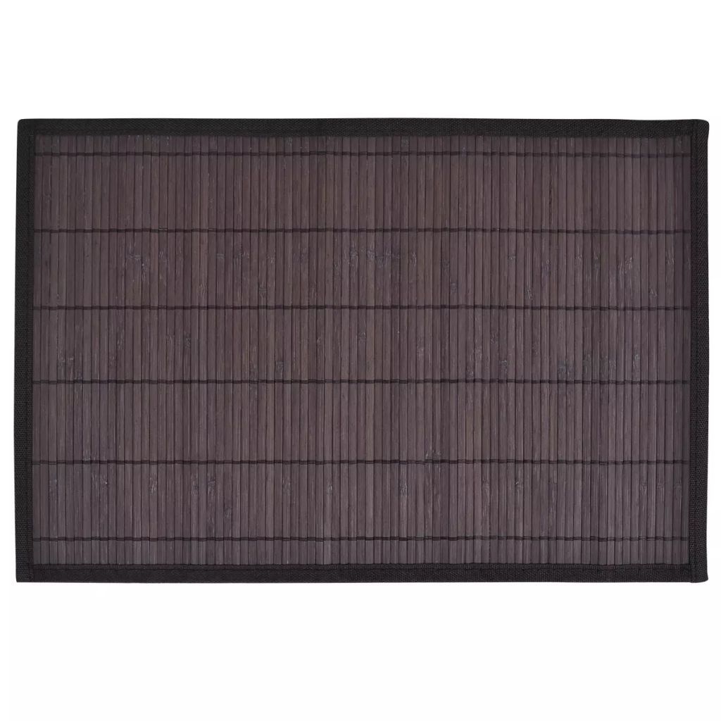 vidaXL 6 bambusowych podkładek 30 x 45 cm ciemny brąz Zdjęcie produktu 
