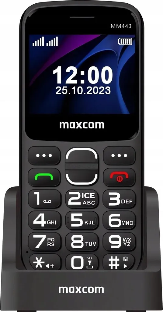 Téléphone Mobile 4G à Grandes Touches Maxcom MM443L Noir et Ergonomique