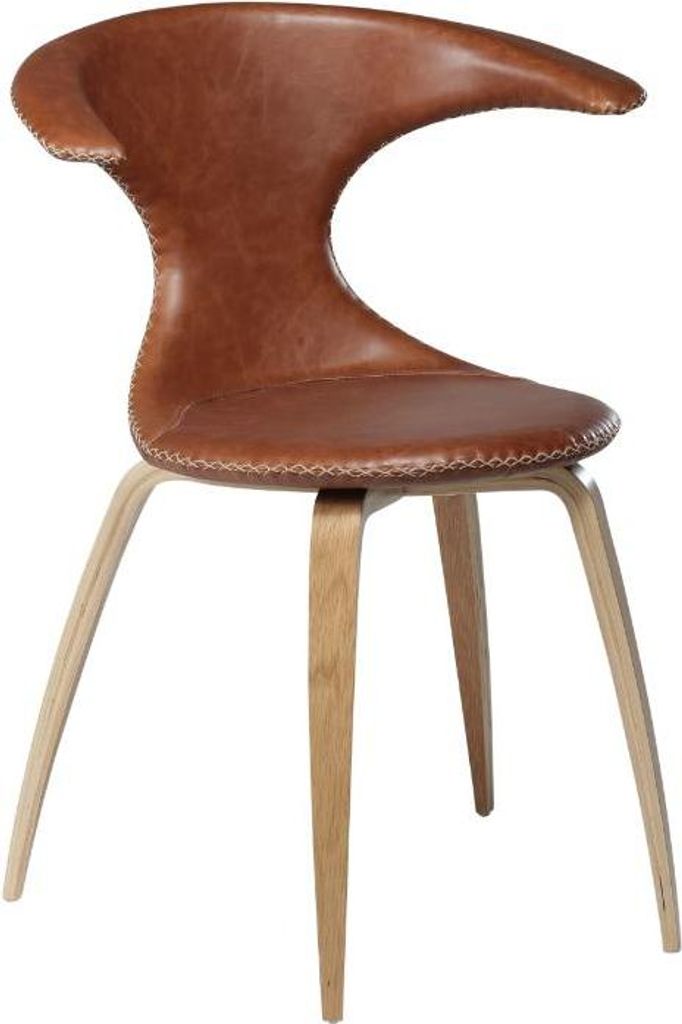 (4er Set) Flair Dan-Form Esszimmerstuhl Echtes Leder braun.