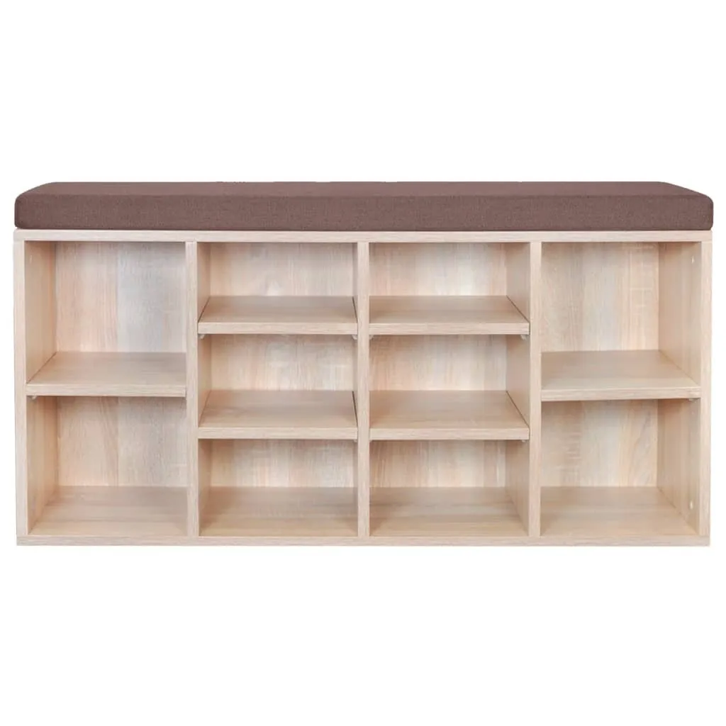 Armoire à chaussures 10 casiers en bois de chêne pour entrée moderne