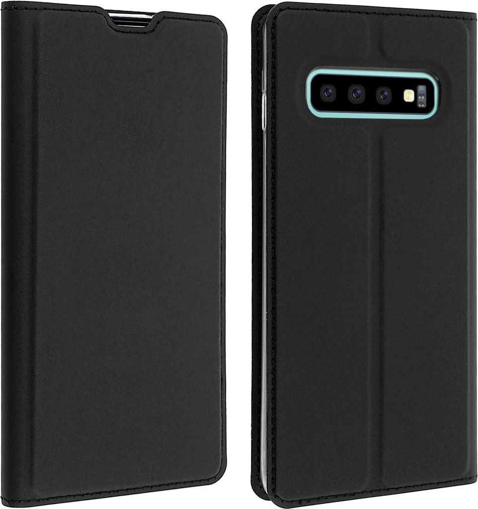 Flip Cover, Klappetui mit Kartenfach & Standfunktion Samsung Galaxy S10 Schwarz