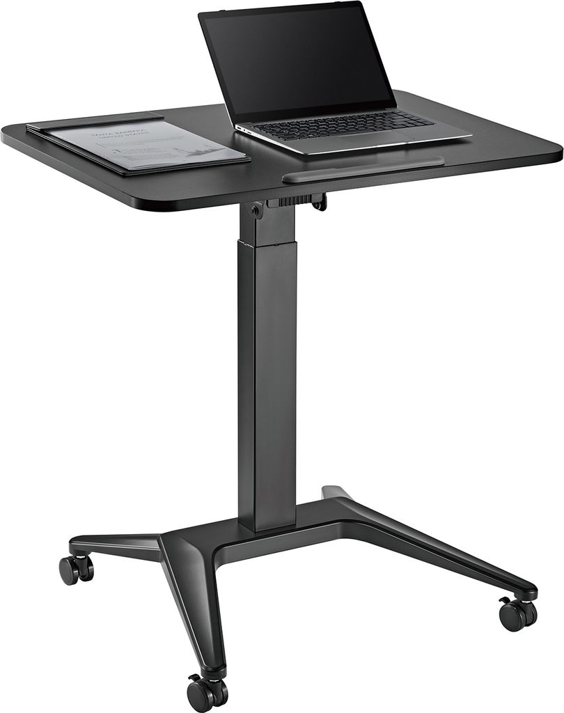 Maclean MC-453 Mobiler Laptop-Schreibtisch mit Pneumatischer Höhenverstellung Laptoptisch mit Rollen, 80x52 cm, max. 8 kg, Höhenverstellbar max. ...