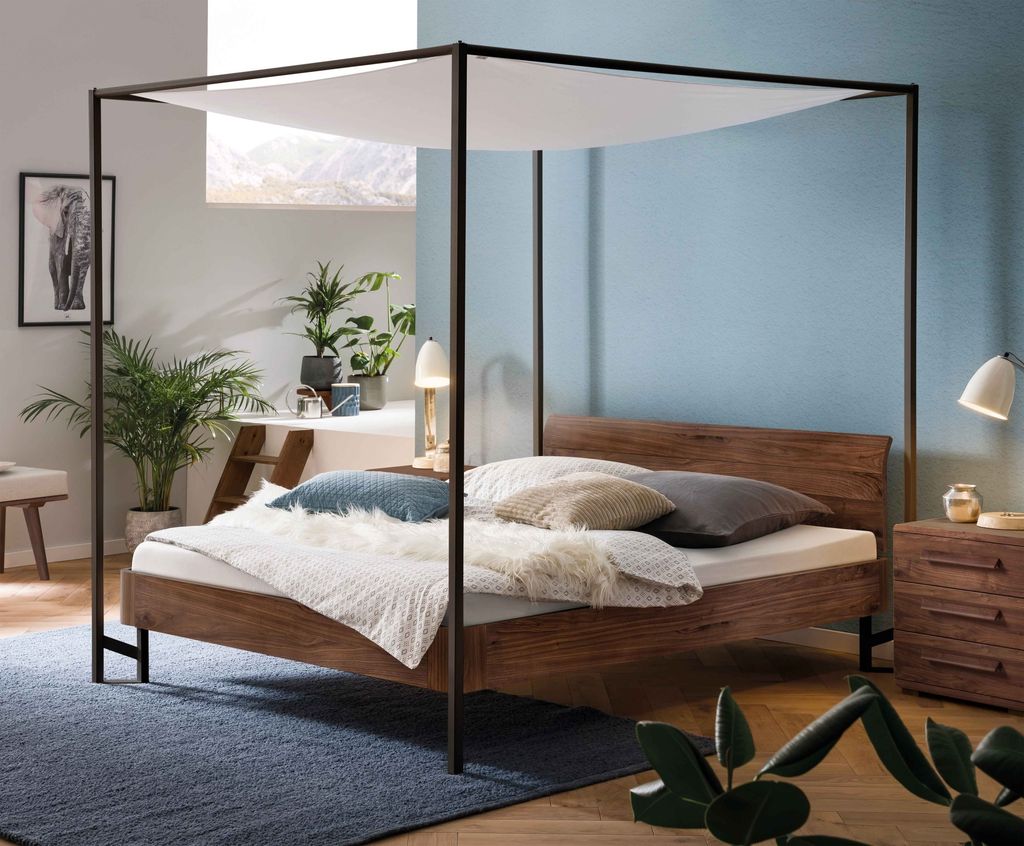 HASENA Fine Line Himmelbett Cielo-Ron Nussbaum 160x200