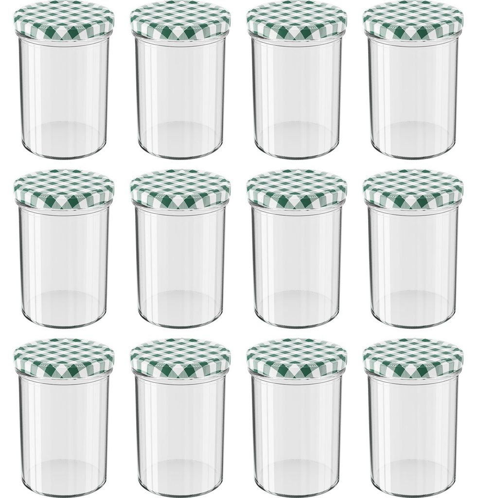 WELLGRO Einmachgläser mit Schraubdeckel - 435 ml, 8,5 x 12 Produktbild 
