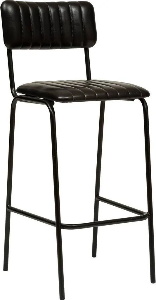 Chaise Haute de Bar Dario Noire Idéale pour Coin Repas et Cuisine Ouverte